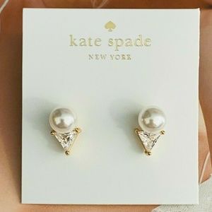 Kate Spade white pearl crystal earrings